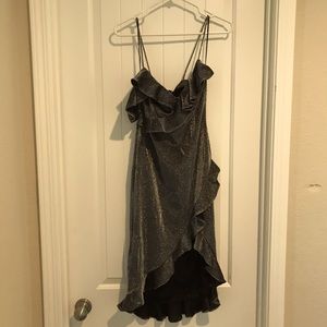 Sparking silver in black dress
